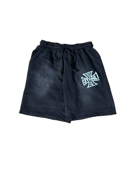 "Stone Wash" Thick Cotton Shorts