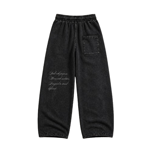 Snow Washed Straight Leg Pants